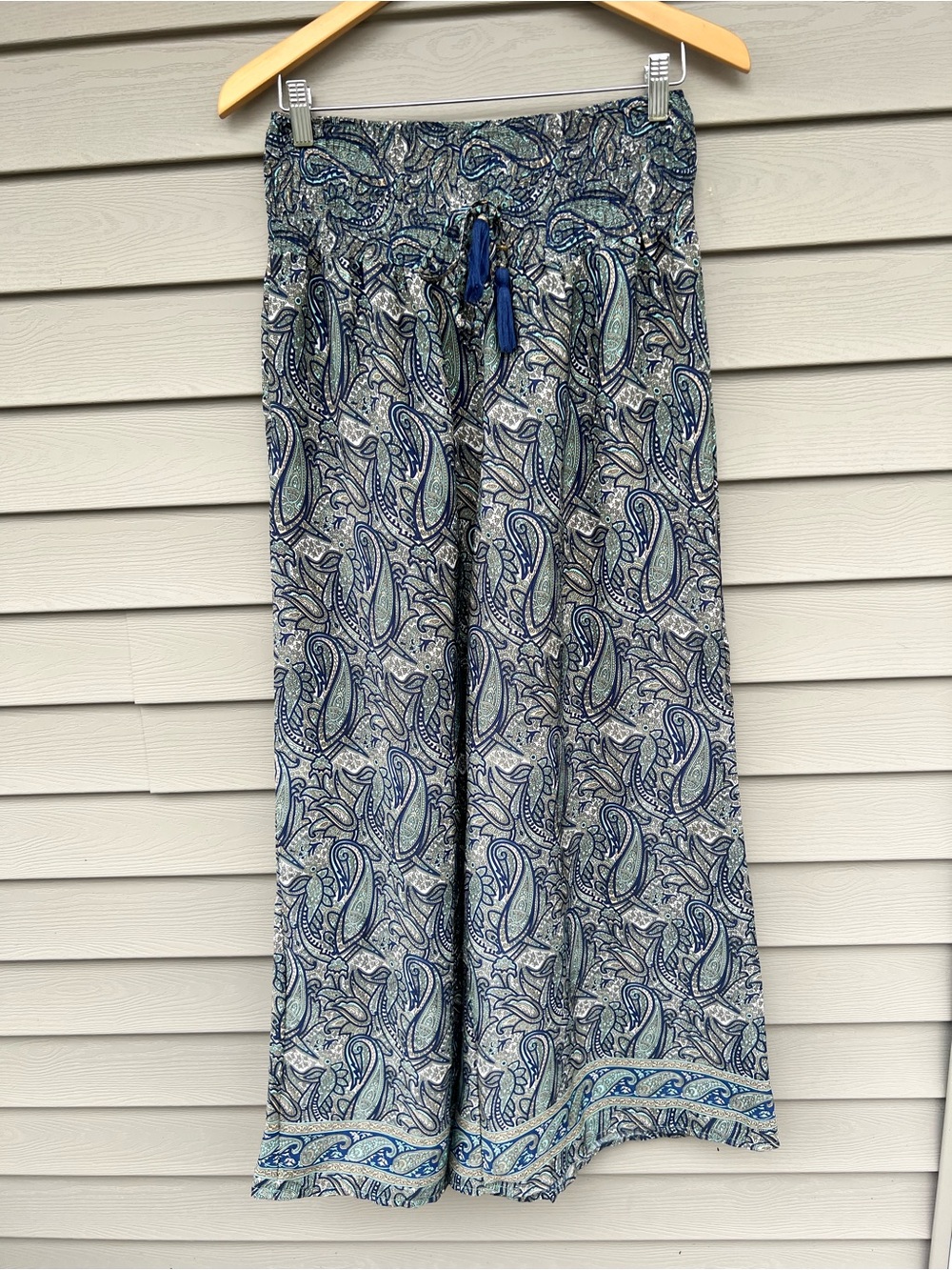 Earthbound Trading Wide Leg Paisley Print cinched Waist Pants - size Med. - Picture 2 of 11